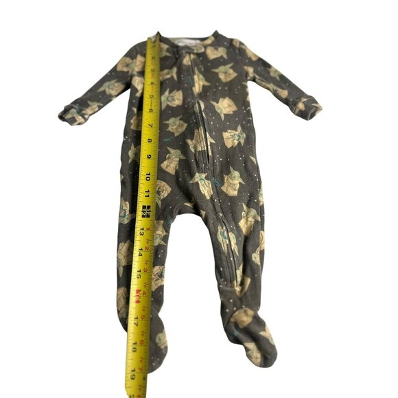 Pottery Barn Kids-Star Wars Grogu Footed Sleeper | Baby Yoda Zip-Up 0-3M - Picture 5 of 5
